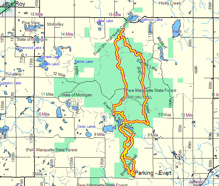 Michigan ORV GPS Map Samples